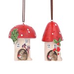 Resin Toadstool House with Mouse Christmas Decoration (2 designs to pick from)