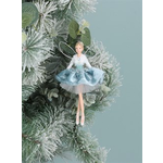 Resin Fairy in Ice Blue Velvet Skirt Decoration