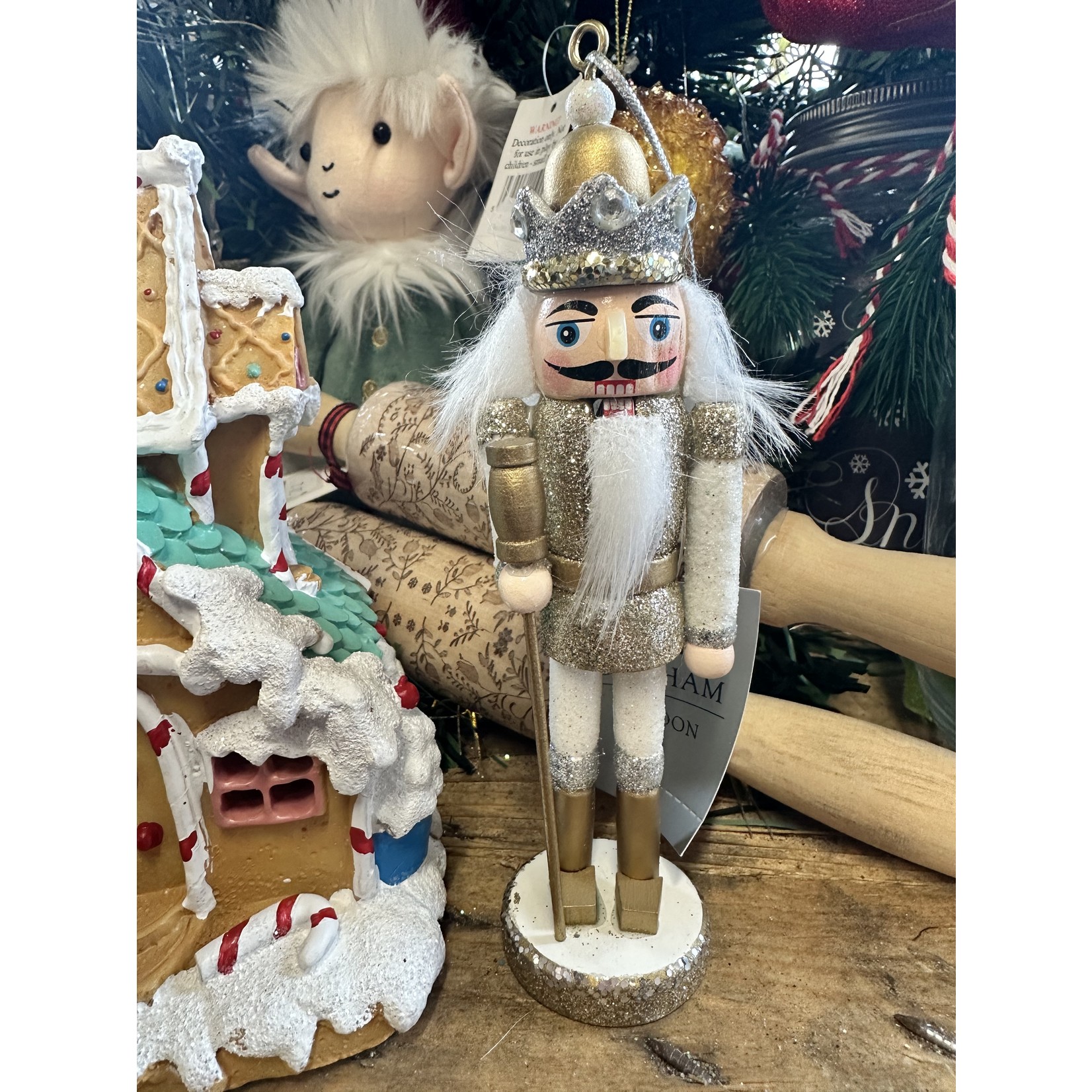 Gold  & Silver Wood Nutcracker Decoration ( 4 designs to pick from )