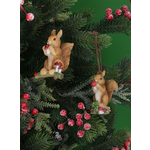 Resin Squirrel on Twig with Toadstools Christmas Decoration ( 2 designs to pick from)