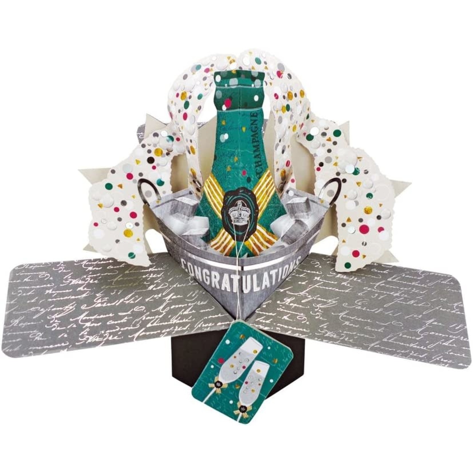 Pop Up 3D Pop Up Congratulations Card - Champagne Bottle