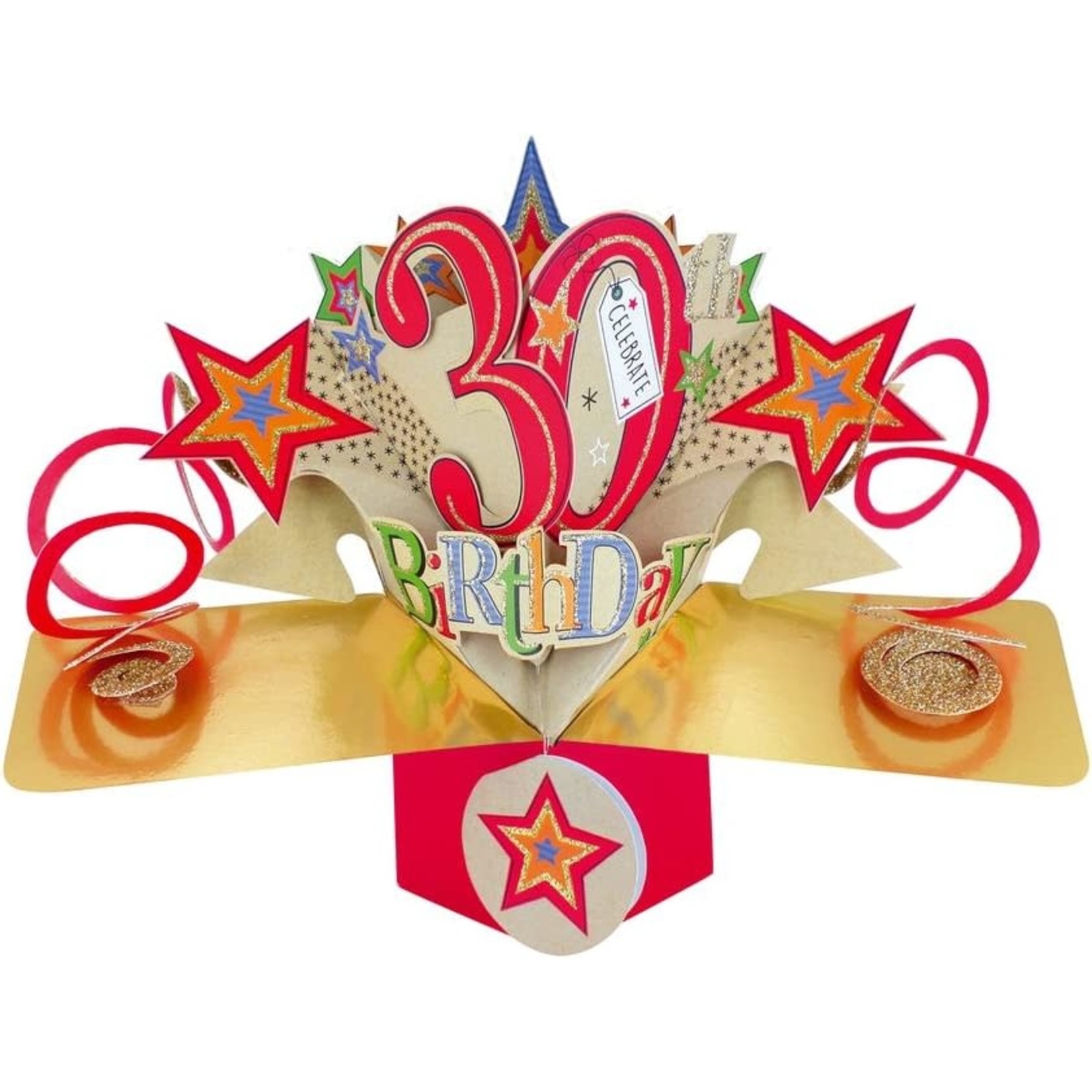 Pop Up 3D Pop Up Birthday Card - 30th Stars