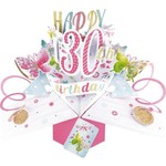 Pop Up 3D Pop Up Birthday Card - 30th Butterflies
