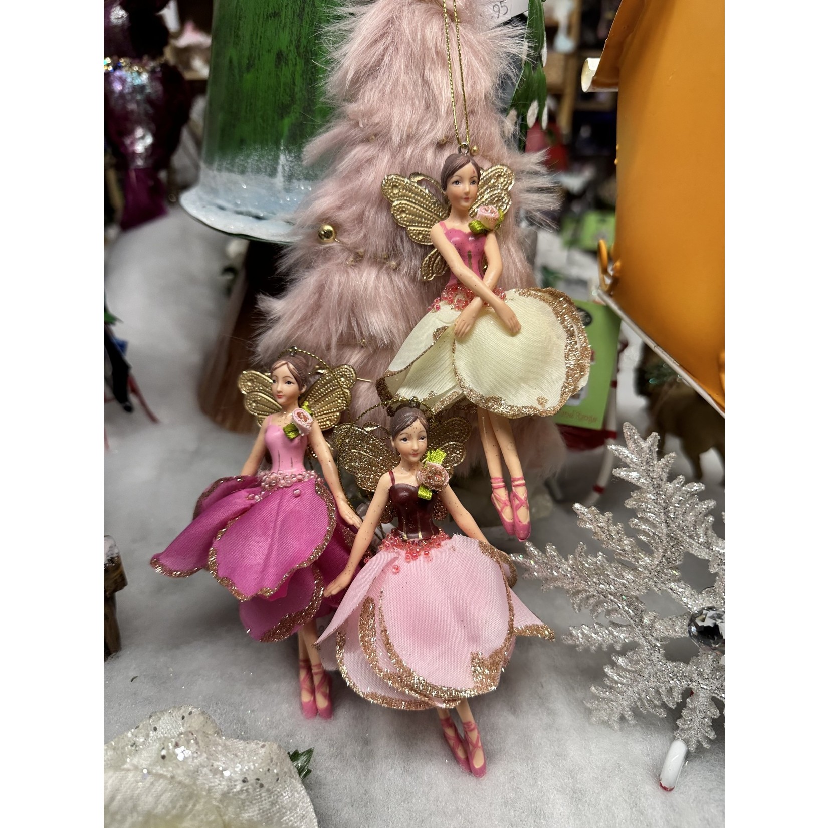 Resin & Fabric Rose Petal Fairy Christmas Decoration (3 Designs to choose from)