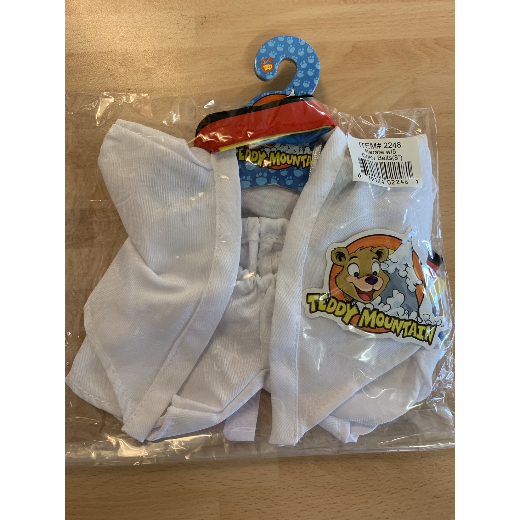 Teddy Mountain Karate with Colour Belts Outfit 8”