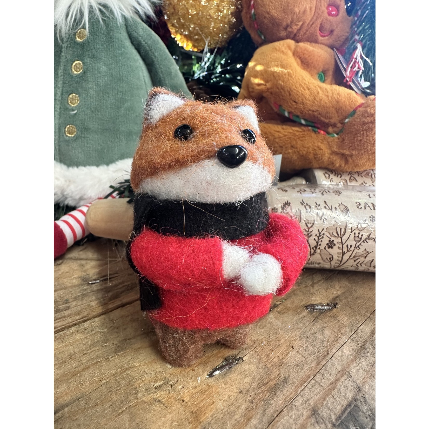 Mixed Wool Baby Fox with Scarf & Jumper