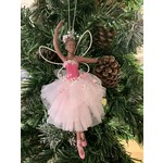 Pink Resin & Fabric Ballerina Arm Up Tree Decoration