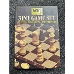 M.Y 3 in 1 Chess, Draughts & Tic Tac Toe Game