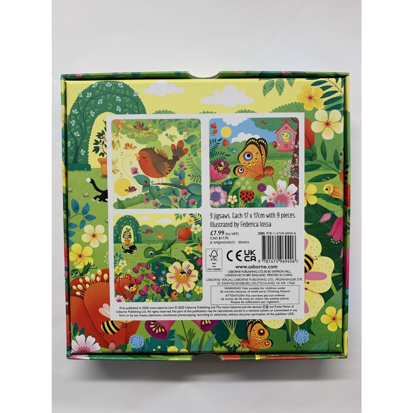 Usborne Jigsaw Book & 3 x 9pcs Jigsaw Puzzle - The Garden