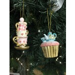 Gisela Graham Resin Tea Cup Stack or Cake with Teapot Hanging Decoration (2 designs, sold separately)