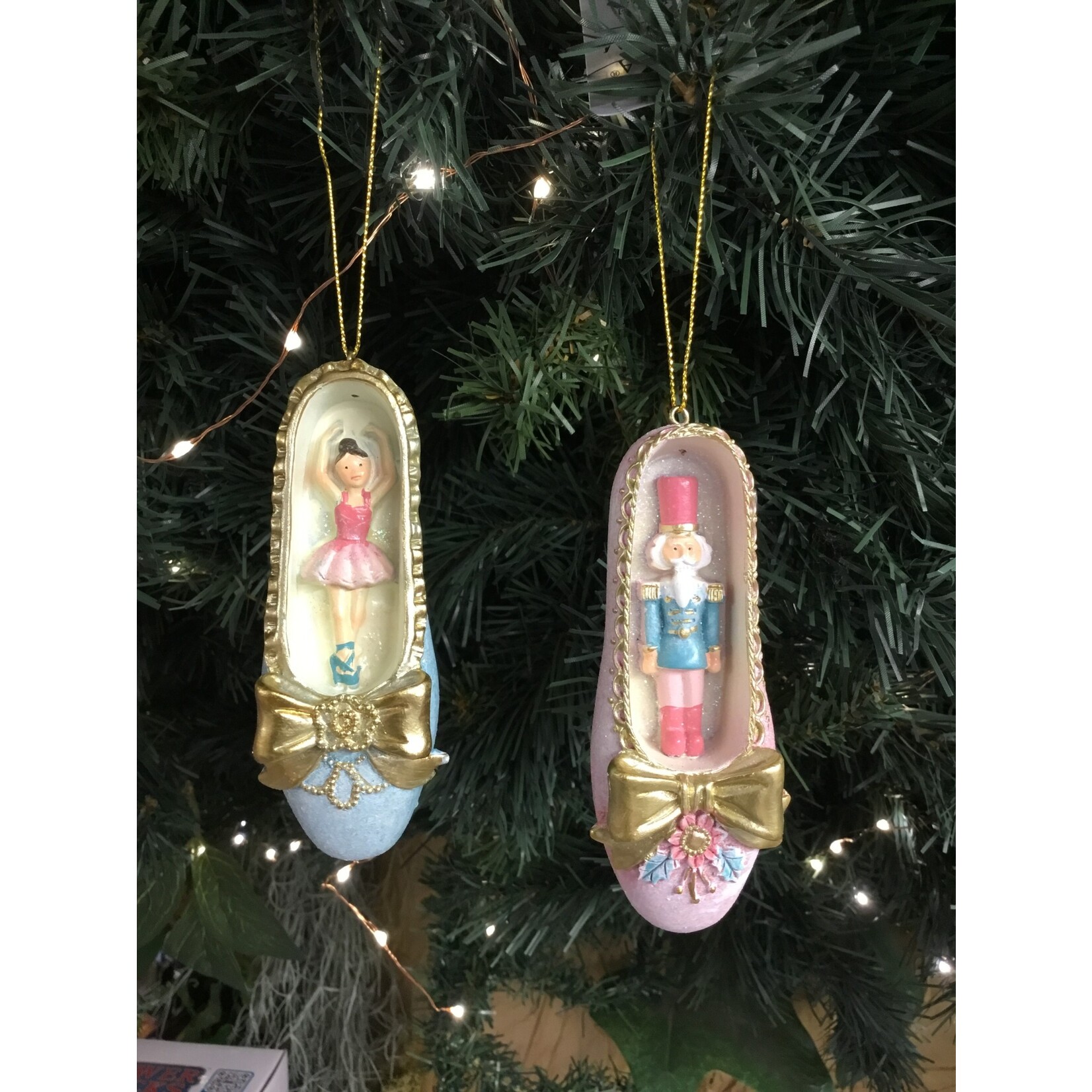 Gisela Graham Resin Nutcracker Ballet Slipper Hanging Decoration (2 designs, sold separately)
