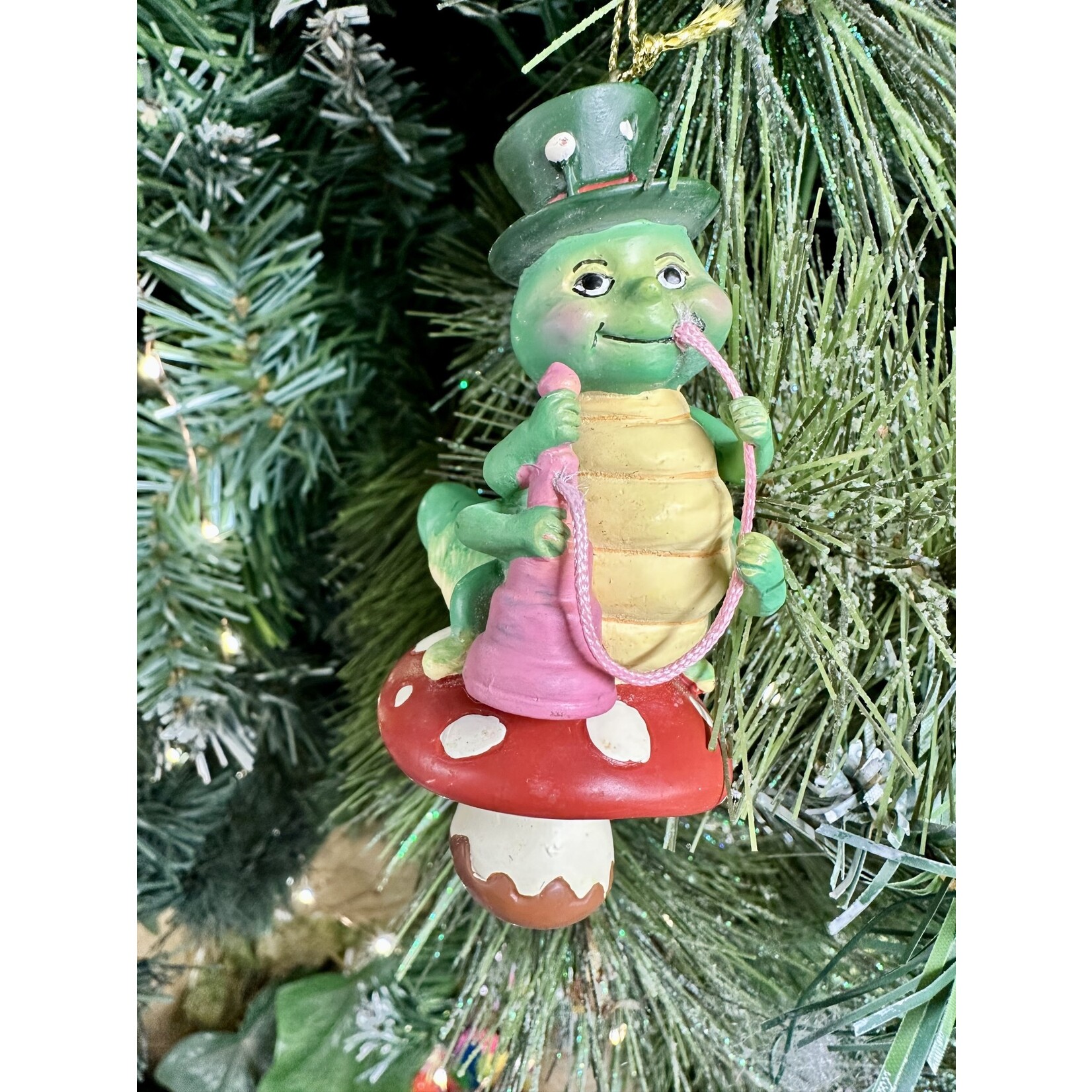 Gisela Graham Resin Caterpillar with Pipe Hanging Decoration