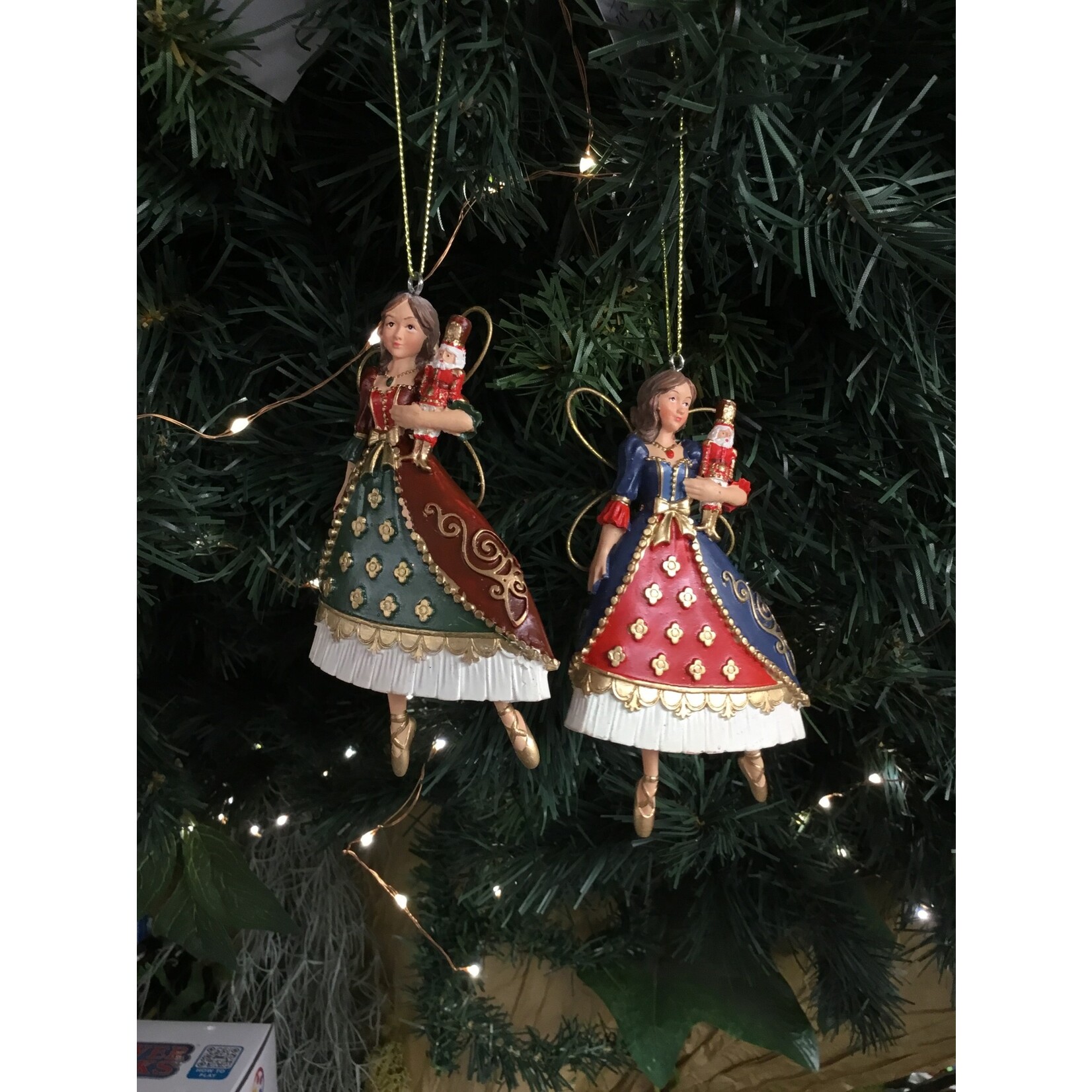 Gisela Graham Resin Fairy with Nutcracker Hanging Decoration (2 design, sold separately)