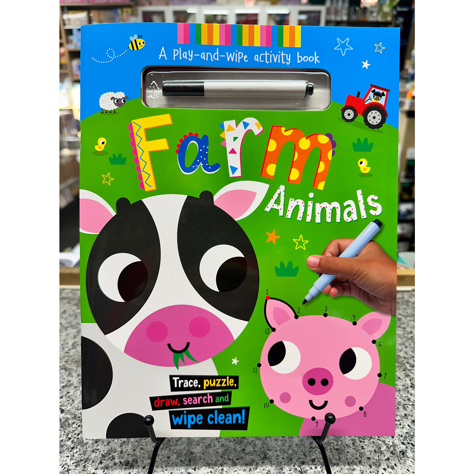 Wipe Clean Activity Book / Pen - Farm  Animals