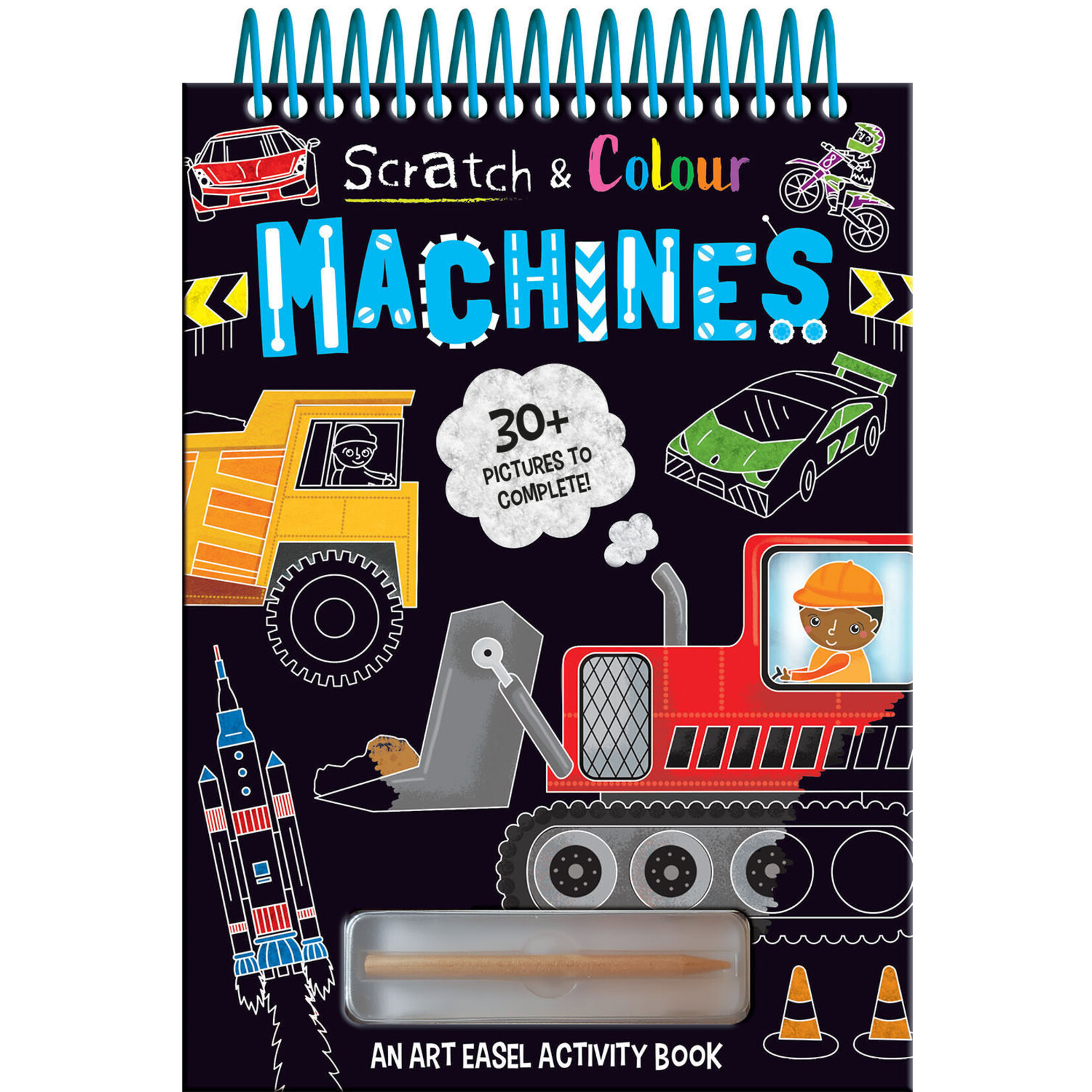Scratch & Colour Machines Activity Book