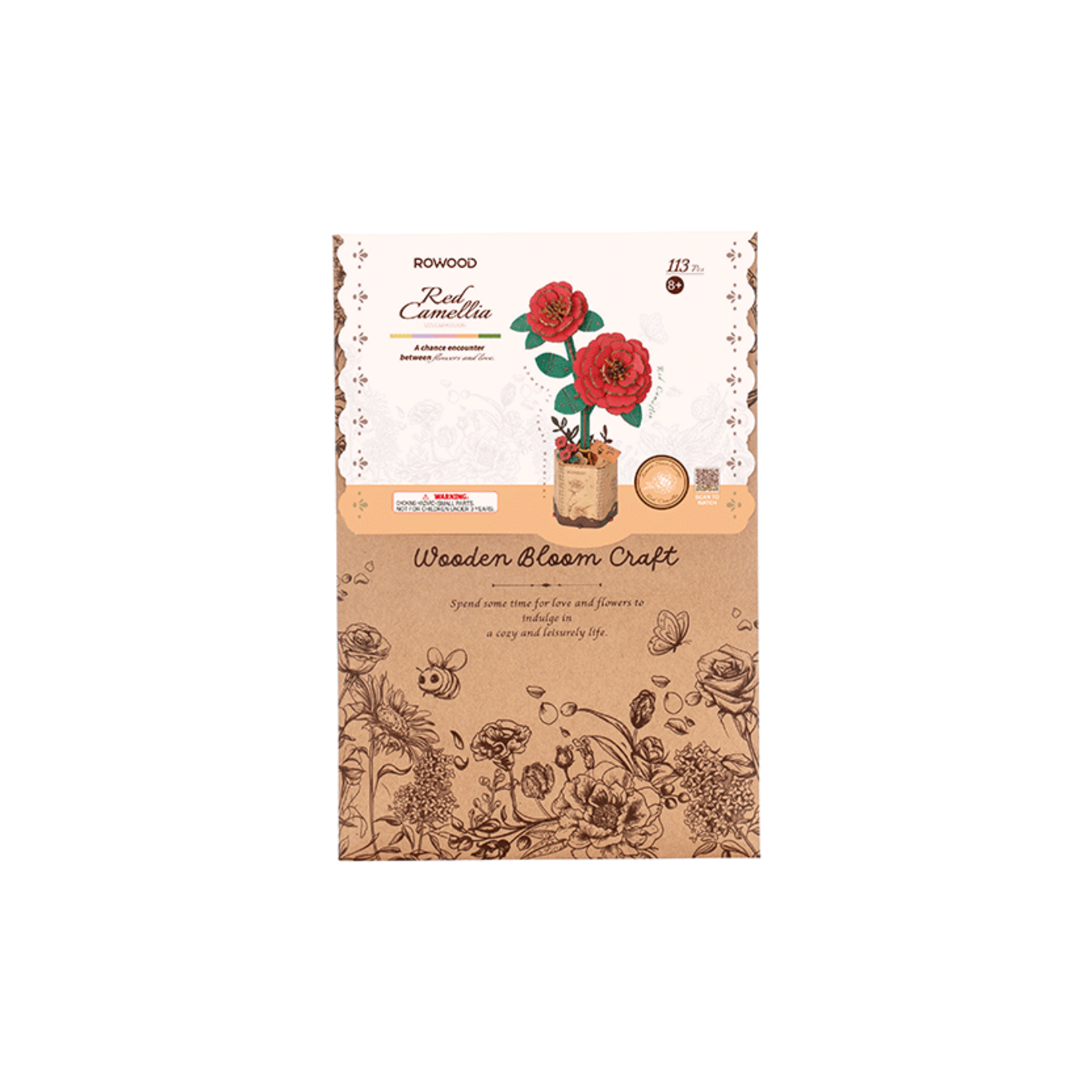 ROWOOD ROWOOD Red Camellia Wooden Bloom Craft