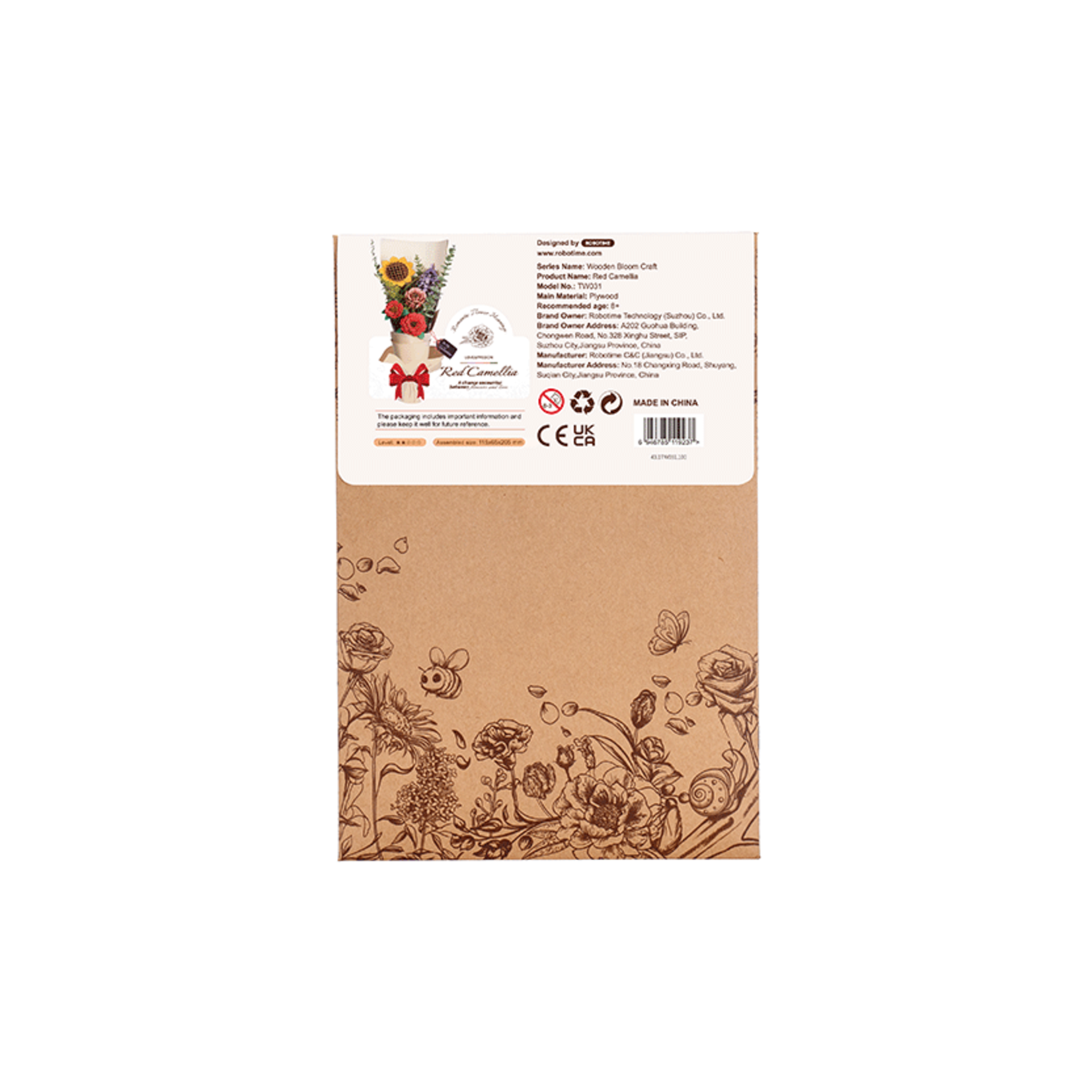 ROWOOD ROWOOD Red Camellia Wooden Bloom Craft