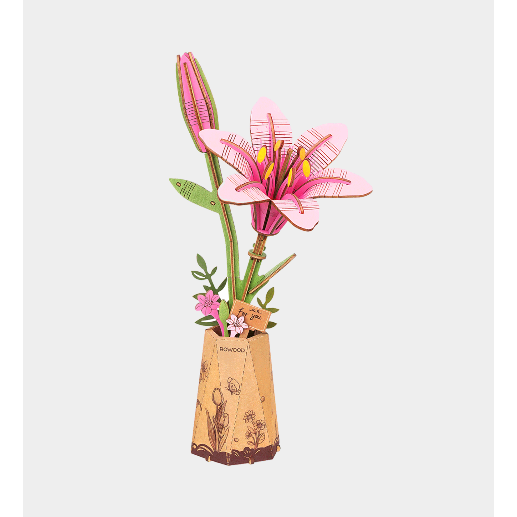 ROWOOD ROWOOD Pink Lily Wooden Bloom Craft