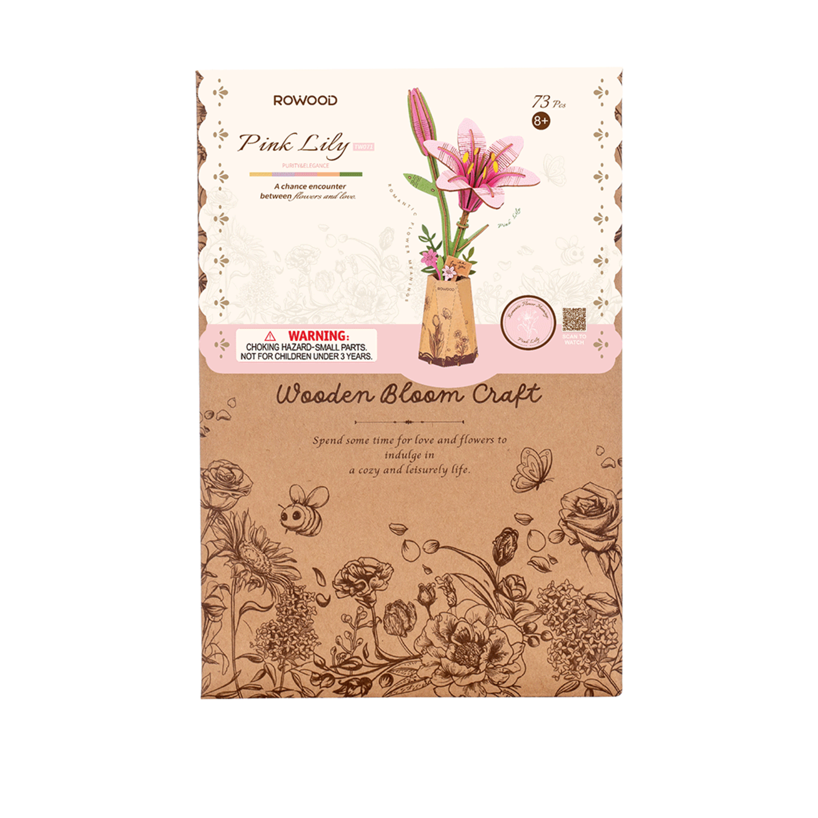 ROWOOD ROWOOD Pink Lily Wooden Bloom Craft