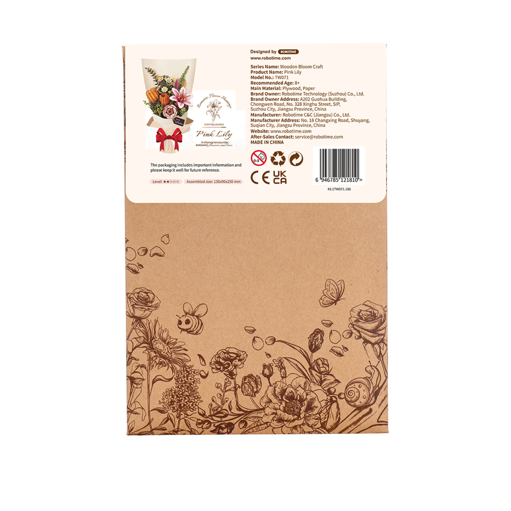ROWOOD ROWOOD Pink Lily Wooden Bloom Craft
