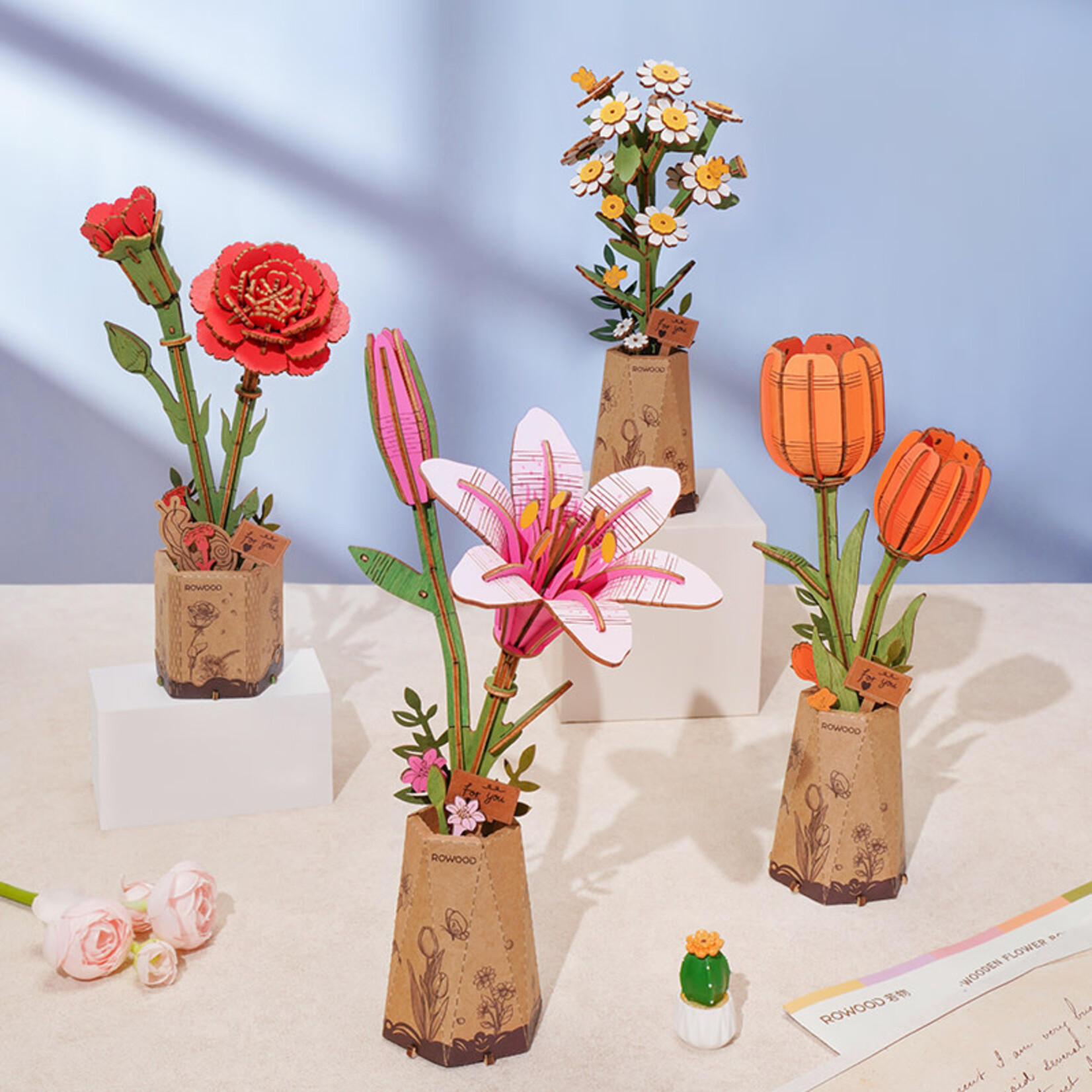 ROWOOD ROWOOD Pink Lily Wooden Bloom Craft