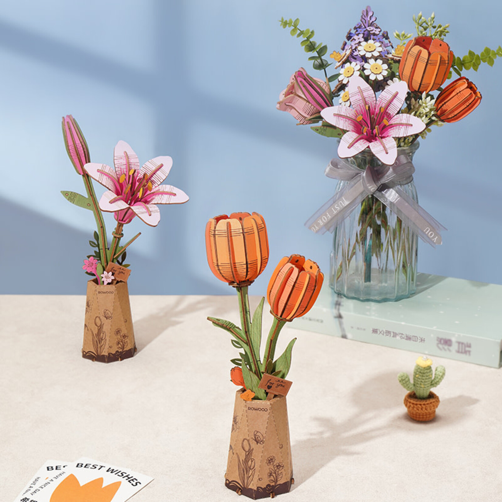 ROWOOD ROWOOD Pink Lily Wooden Bloom Craft