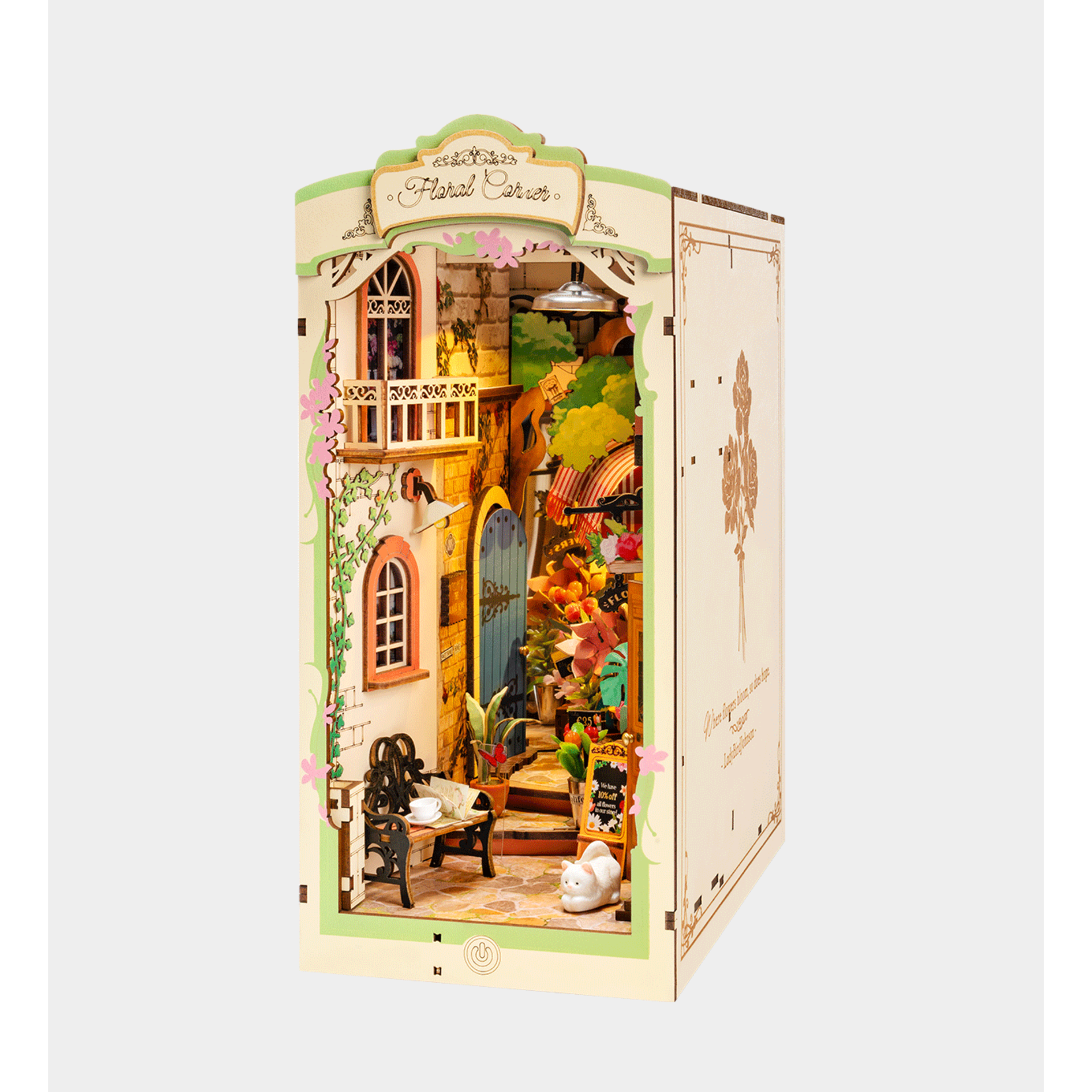 Rolife Rolife Floral Corner Book Nook DIY Kit