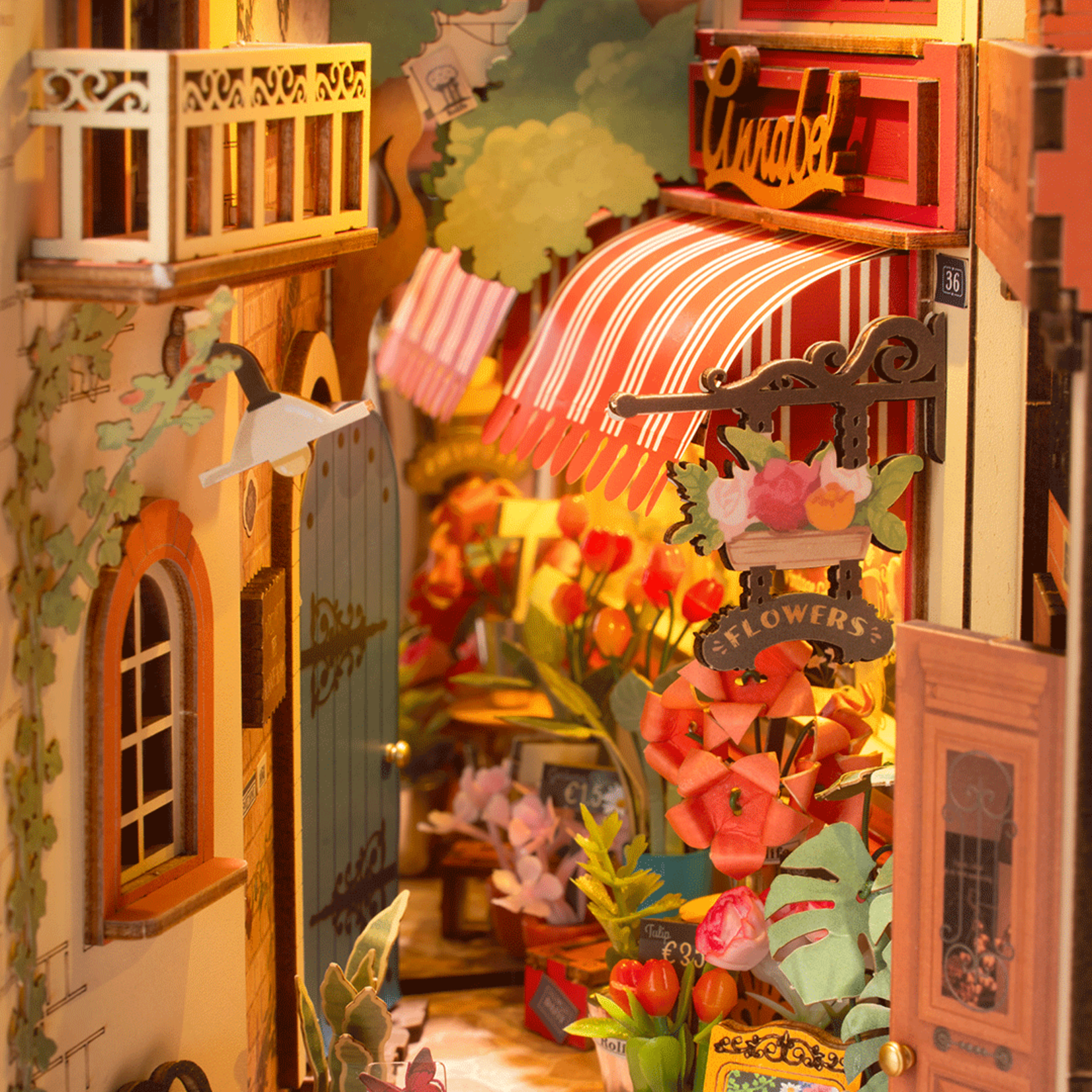 Rolife Rolife Floral Corner Book Nook DIY Kit