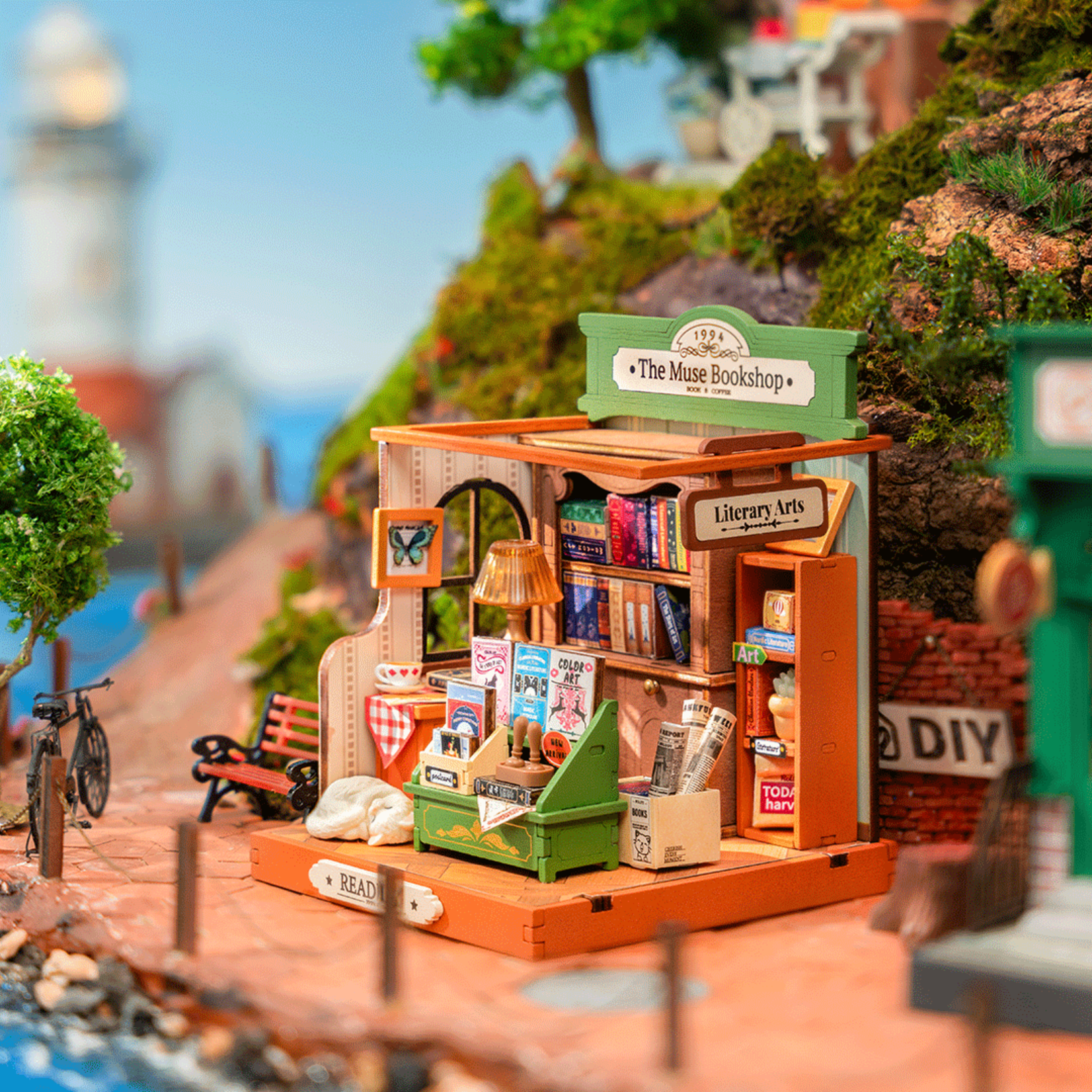 Rolife Rolife The Muse Bookshop Miniature House Kit - DS040