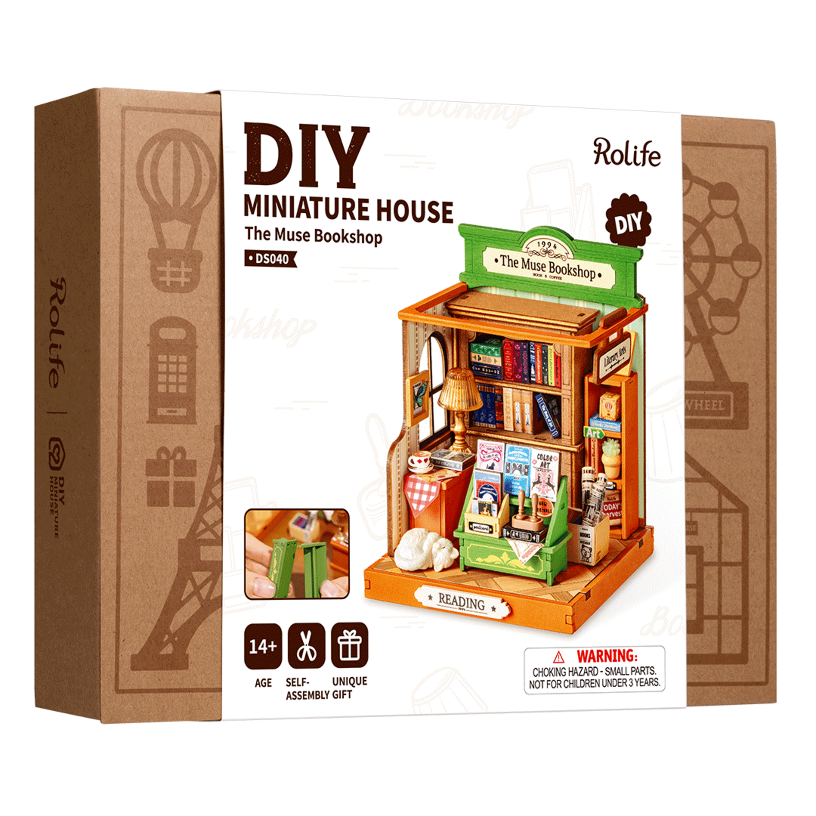 Rolife Rolife The Muse Bookshop Miniature House Kit - DS040