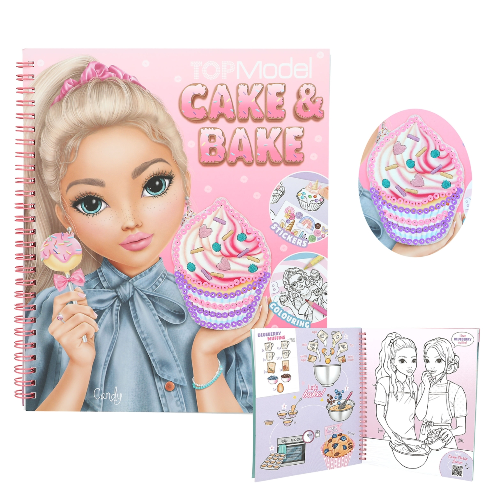 TOPModel TOPModel Cake & Bake Colouring Book with Sequins