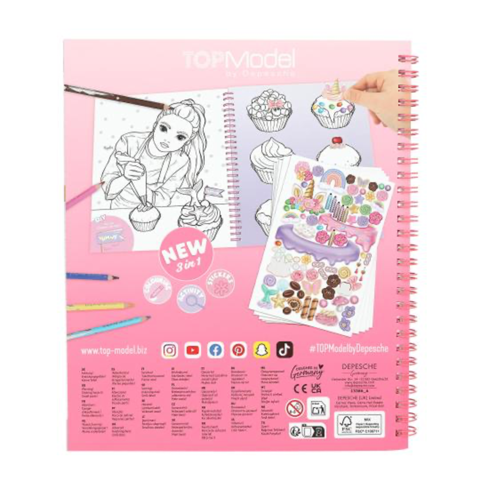 TOPModel TOPModel Cake & Bake Colouring Book with Sequins