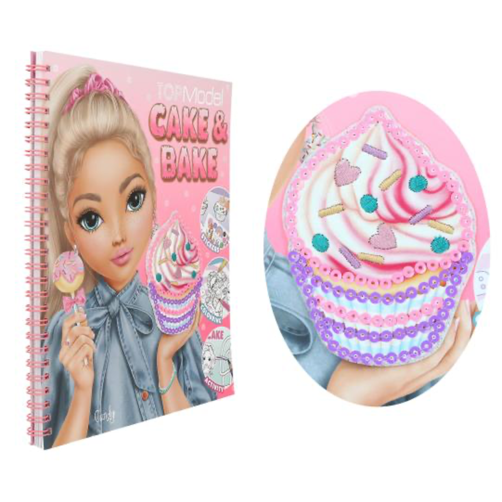 TOPModel TOPModel Cake & Bake Colouring Book with Sequins