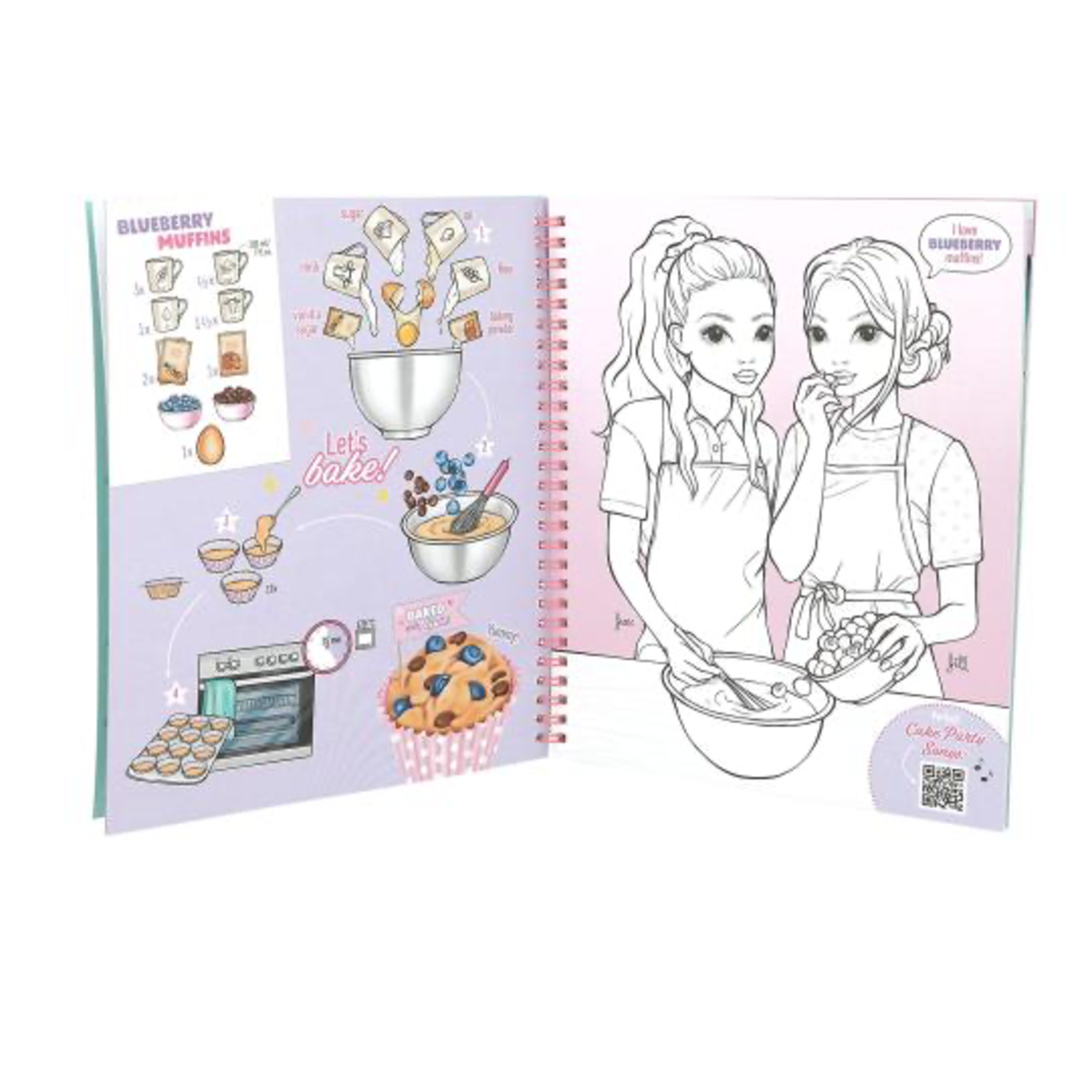 TOPModel TOPModel Cake & Bake Colouring Book with Sequins