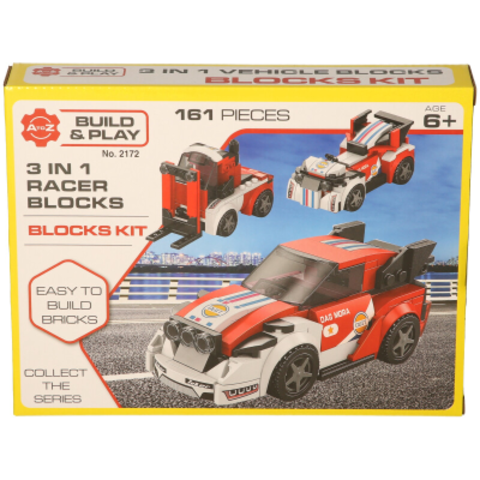 AtoZ Racer Blocks Build & Play 3 in 1 Set (4 to collect, sold separately)