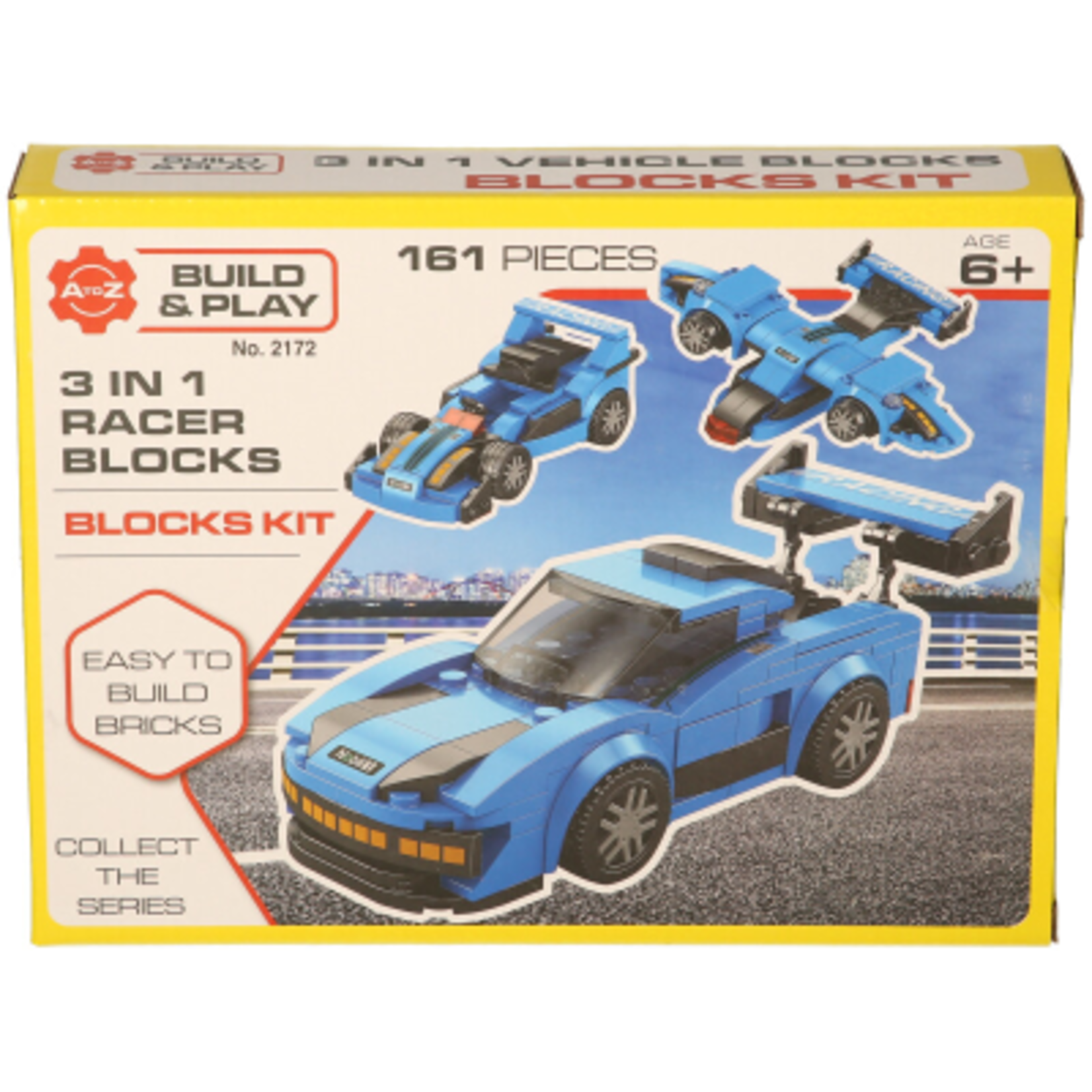 AtoZ Racer Blocks Build & Play 3 in 1 Set (4 to collect, sold separately)