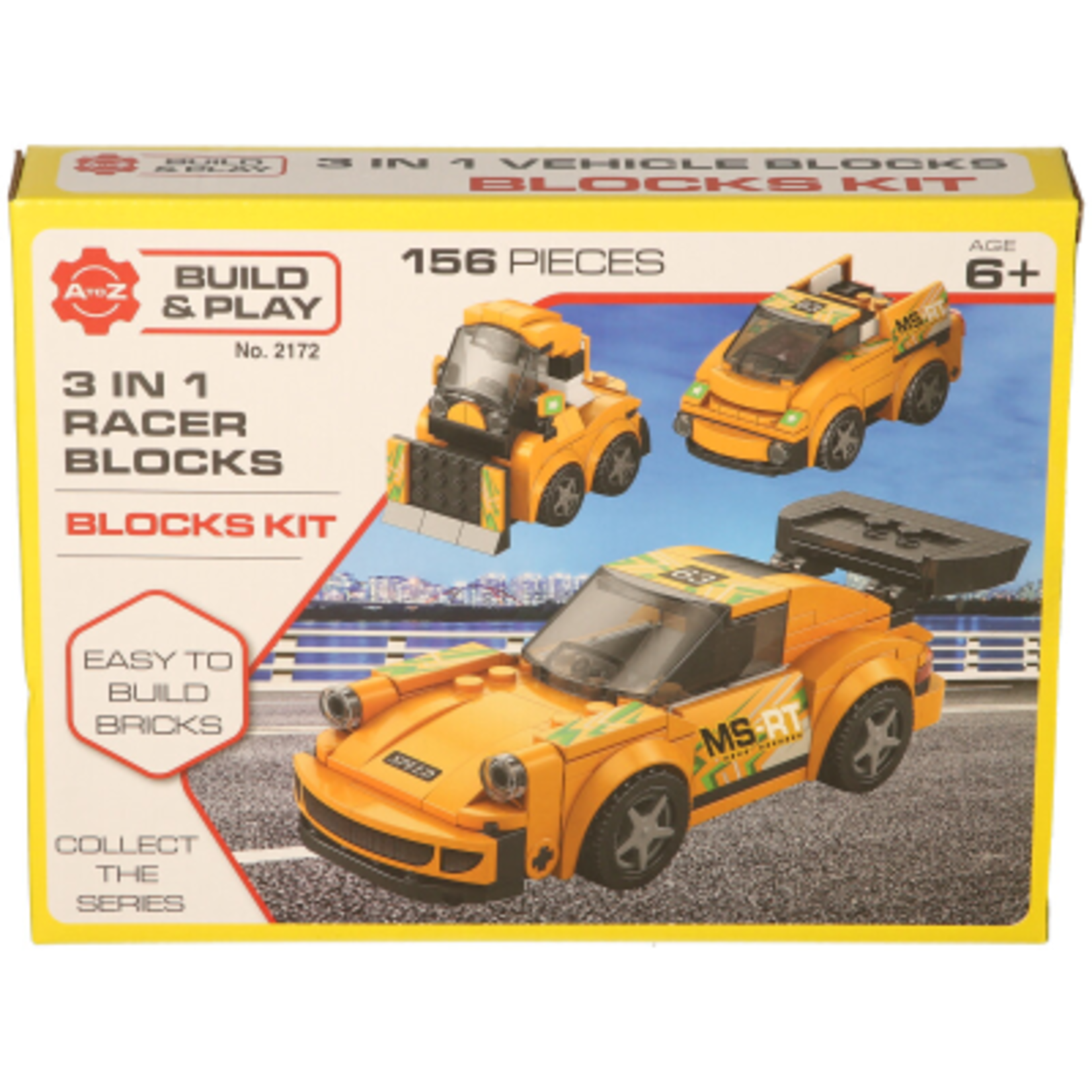 AtoZ Racer Blocks Build & Play 3 in 1 Set (4 to collect, sold separately)