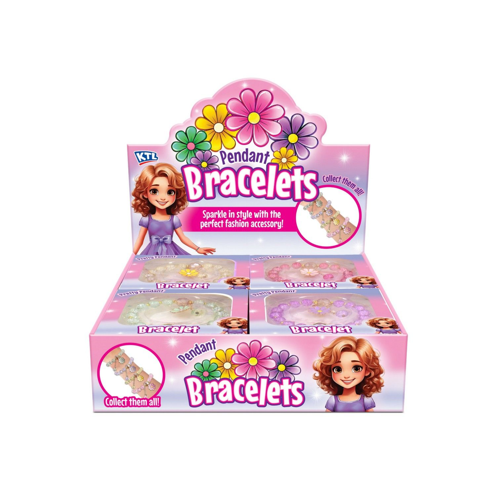 Pretty Pendant Bracelet - 4 assorted colours, sold separately