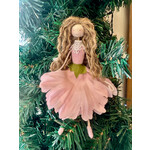 Sitting Flower Girl Pink Rose