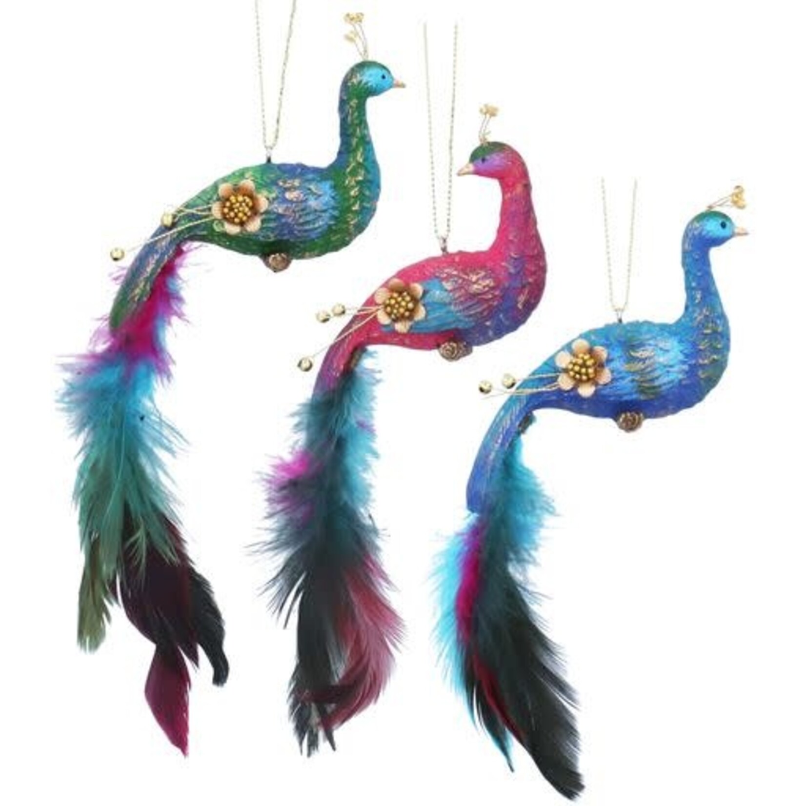 Paradise Garden Paradise Garden Resin Peacock with Feather Tail Hanging Decoration ( 3 colours, sold separately)