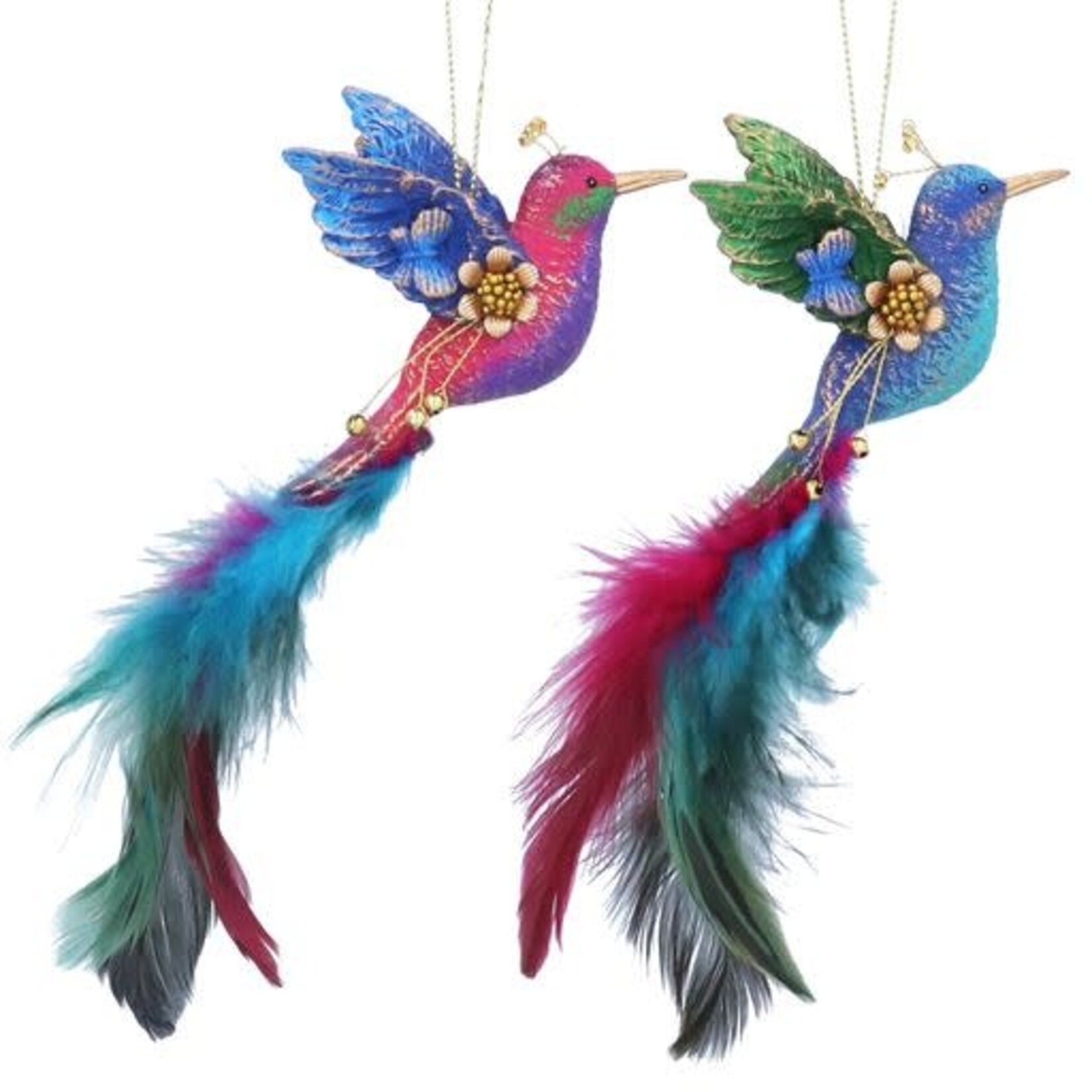Paradise Garden Paradise Garden Resin Hummingbird with Feather Tail ( 2 designs, sold separately )