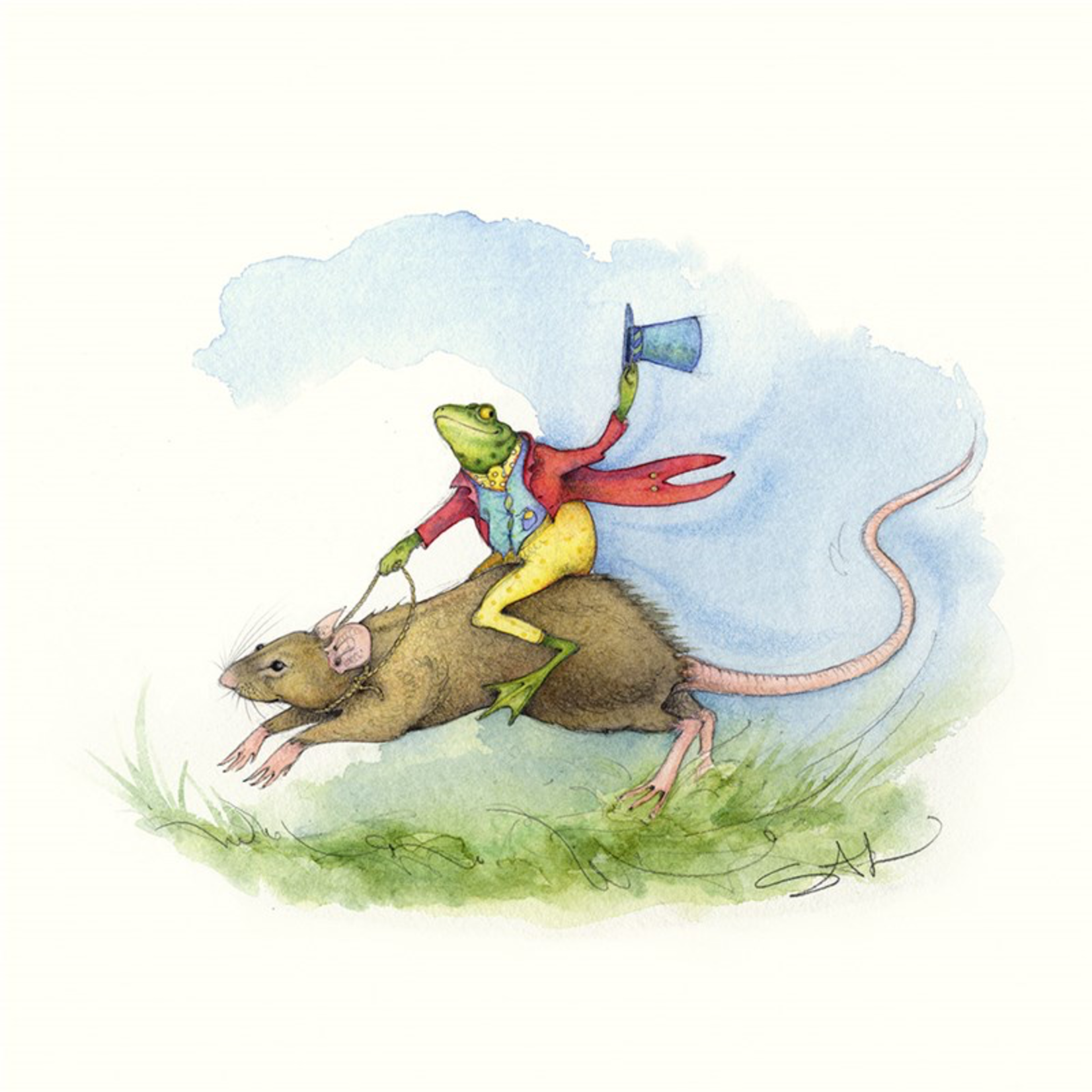 The Rat and the Frog Greeting Card