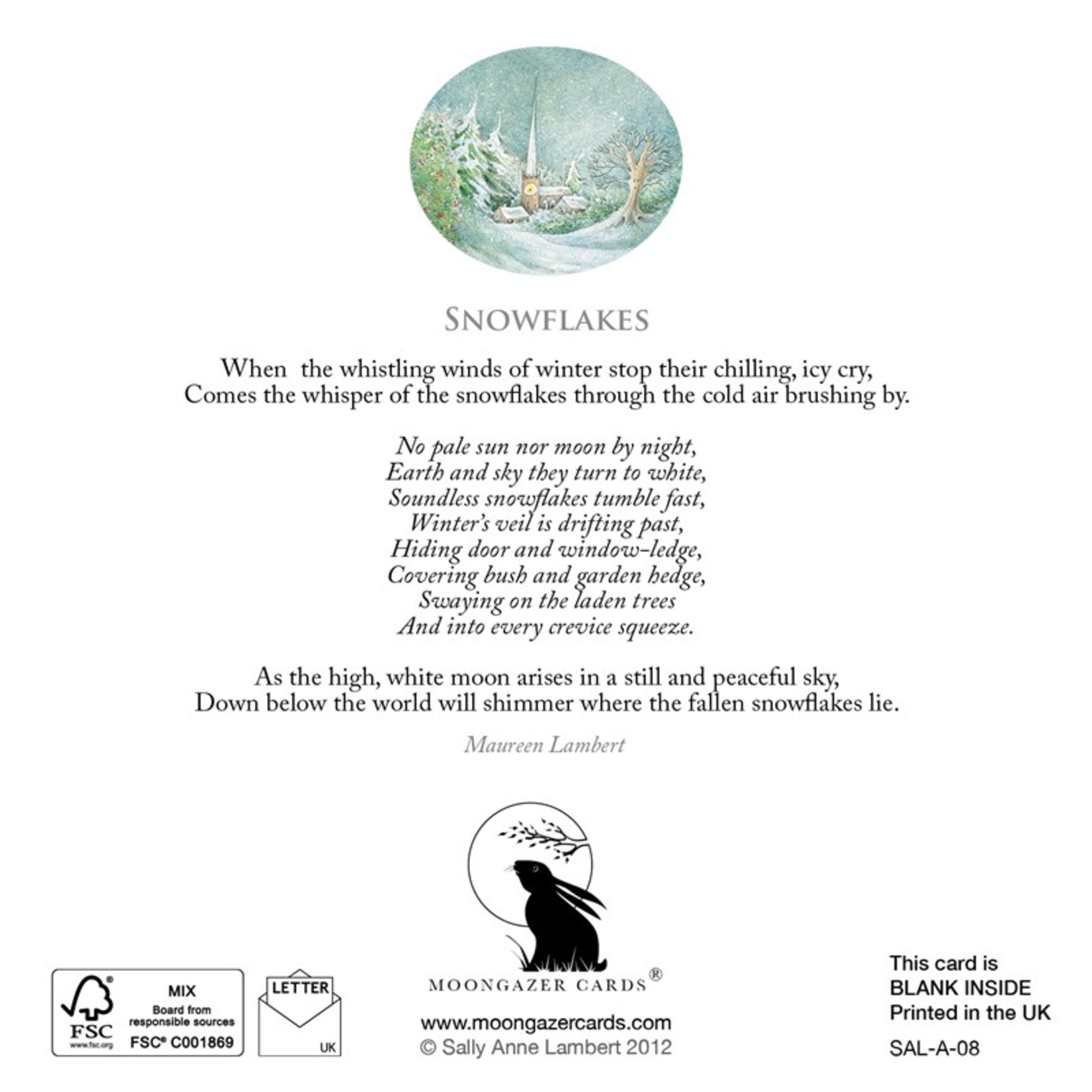 Moongazer Cards Snowflakes Christmas Greeting Card