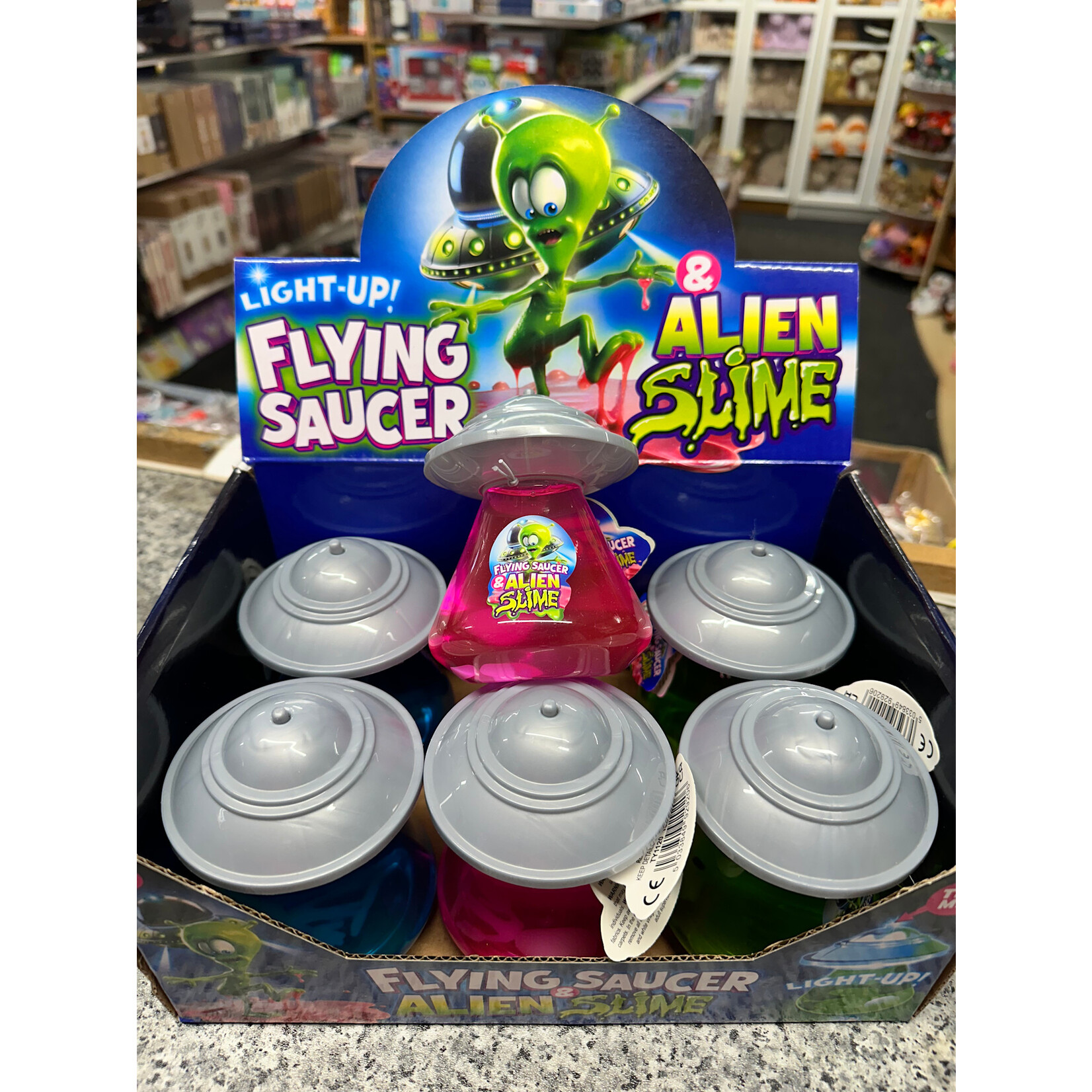Alien Slime with Light Up Flying Saucer  (3 assorted - sold separately)