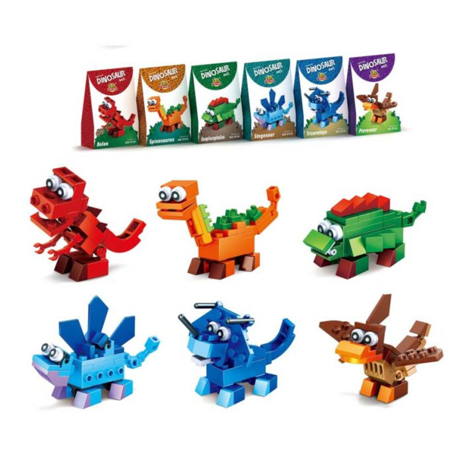 Cartoon Dinosaur Brick Kit