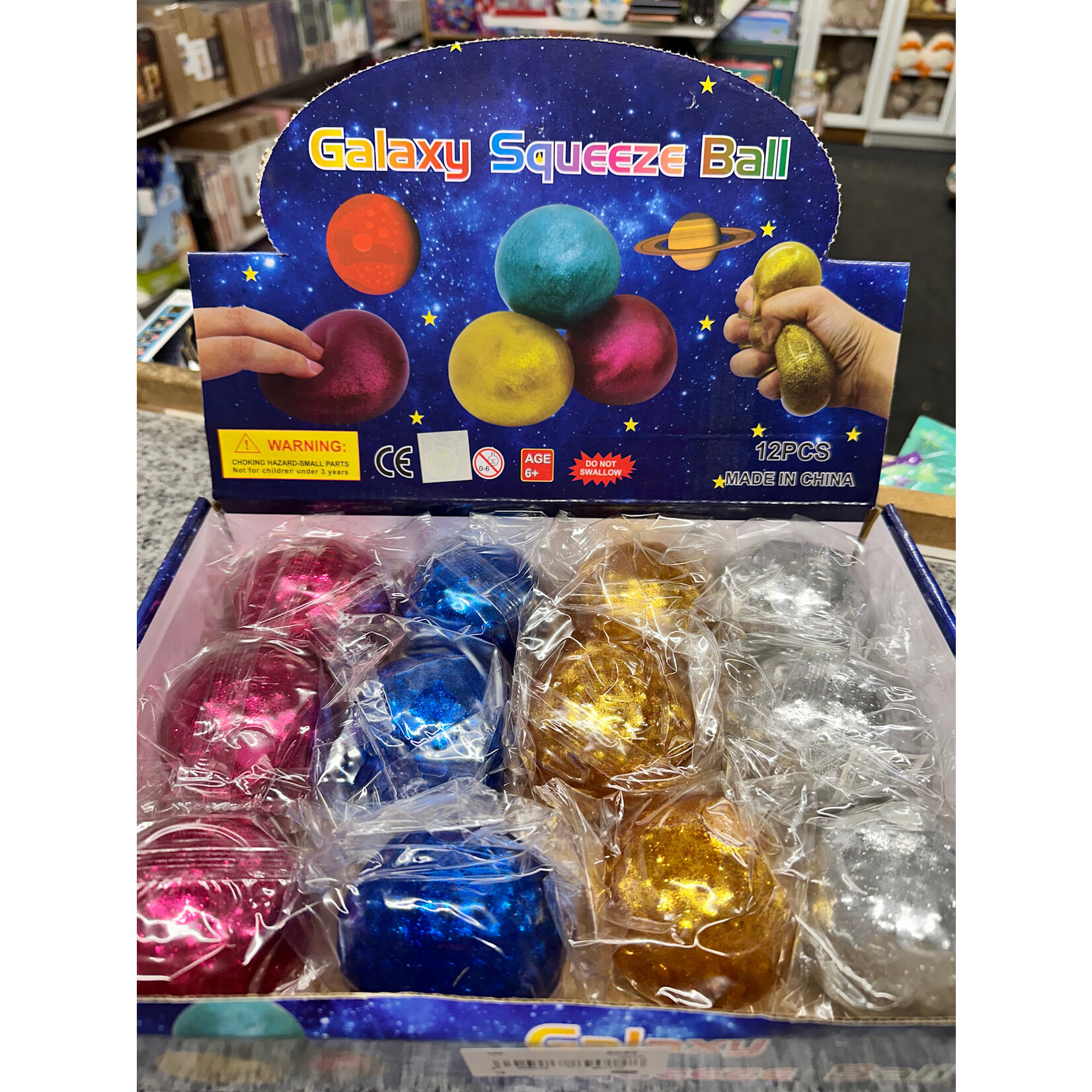 Galaxy Glitter Squeeze Ball  (4 assorted, sold separately)