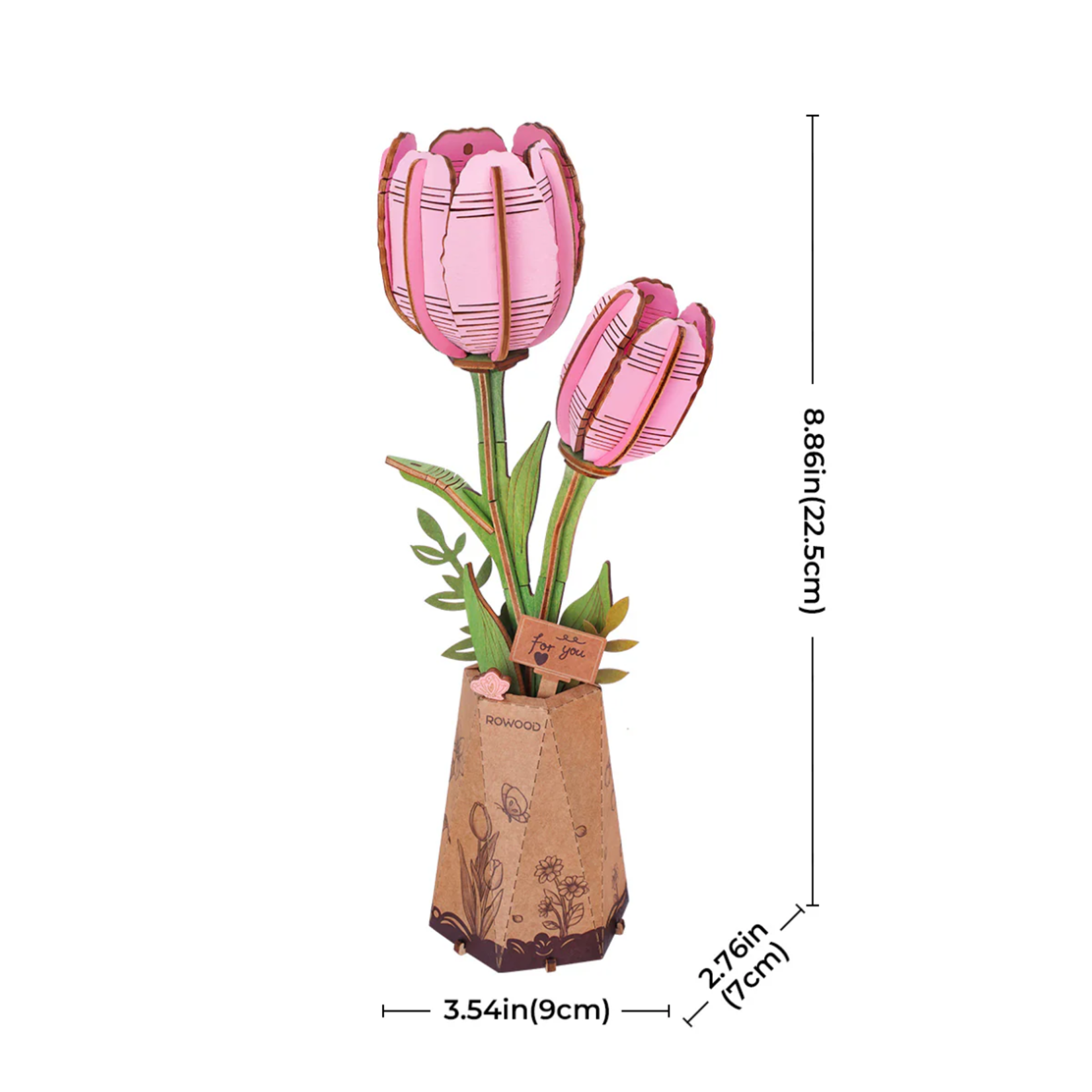 ROWOOD ROWOOD Pink Tulip Wooden Bloom Craft