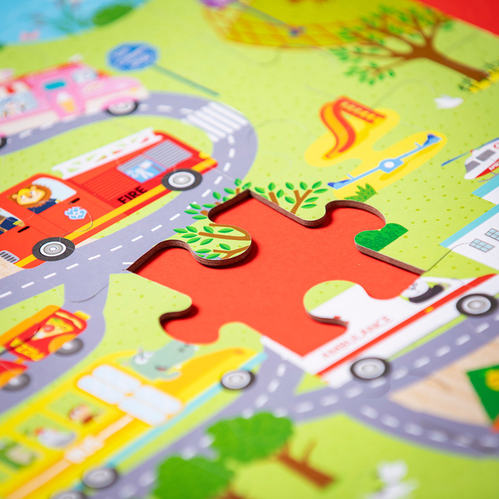 Hey Hugo Around the Town Double Sided Jigsaw Puzzle - 50 pls