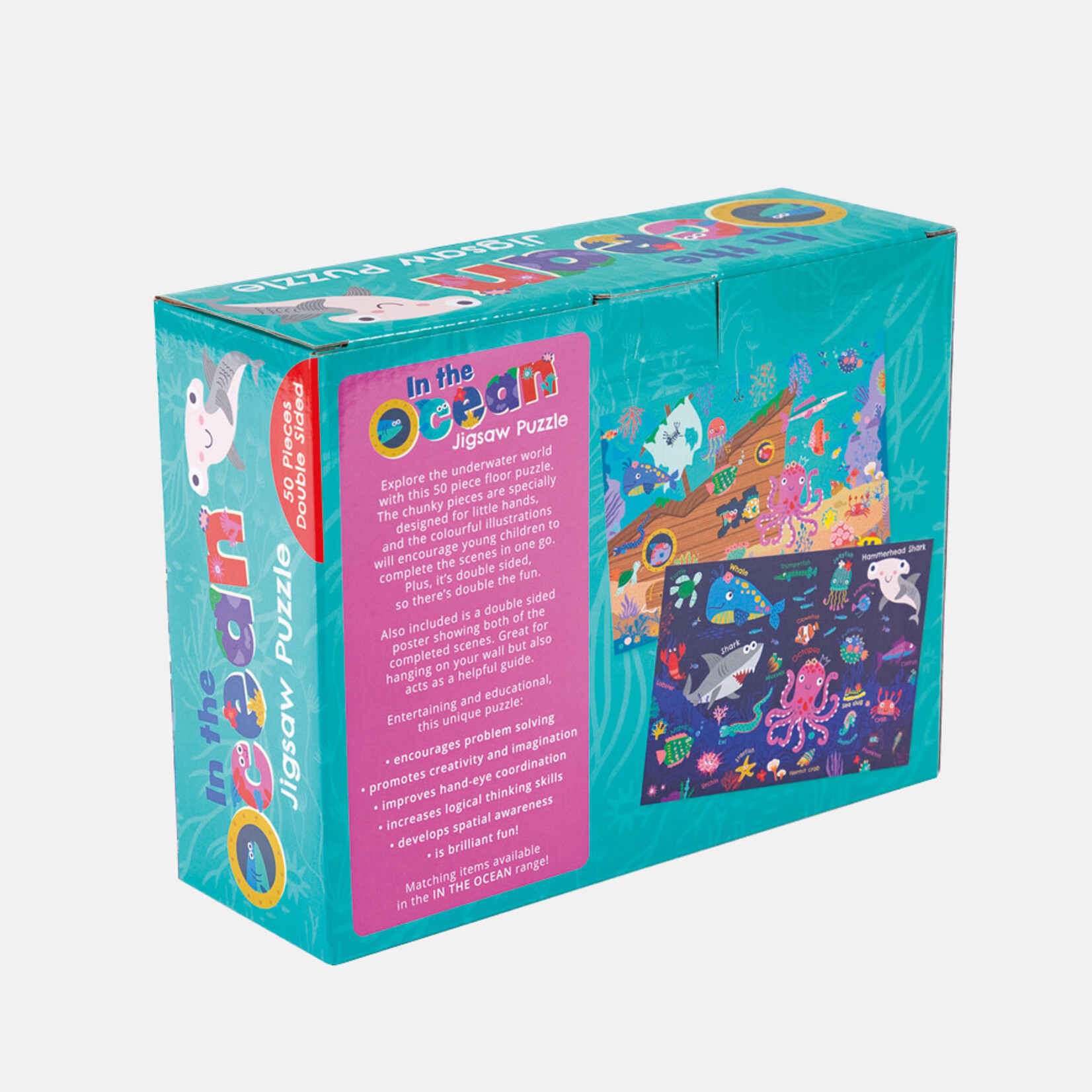 Hey Hugo In the Ocean Double Sided Jigsaw Puzzle - 50 pcs
