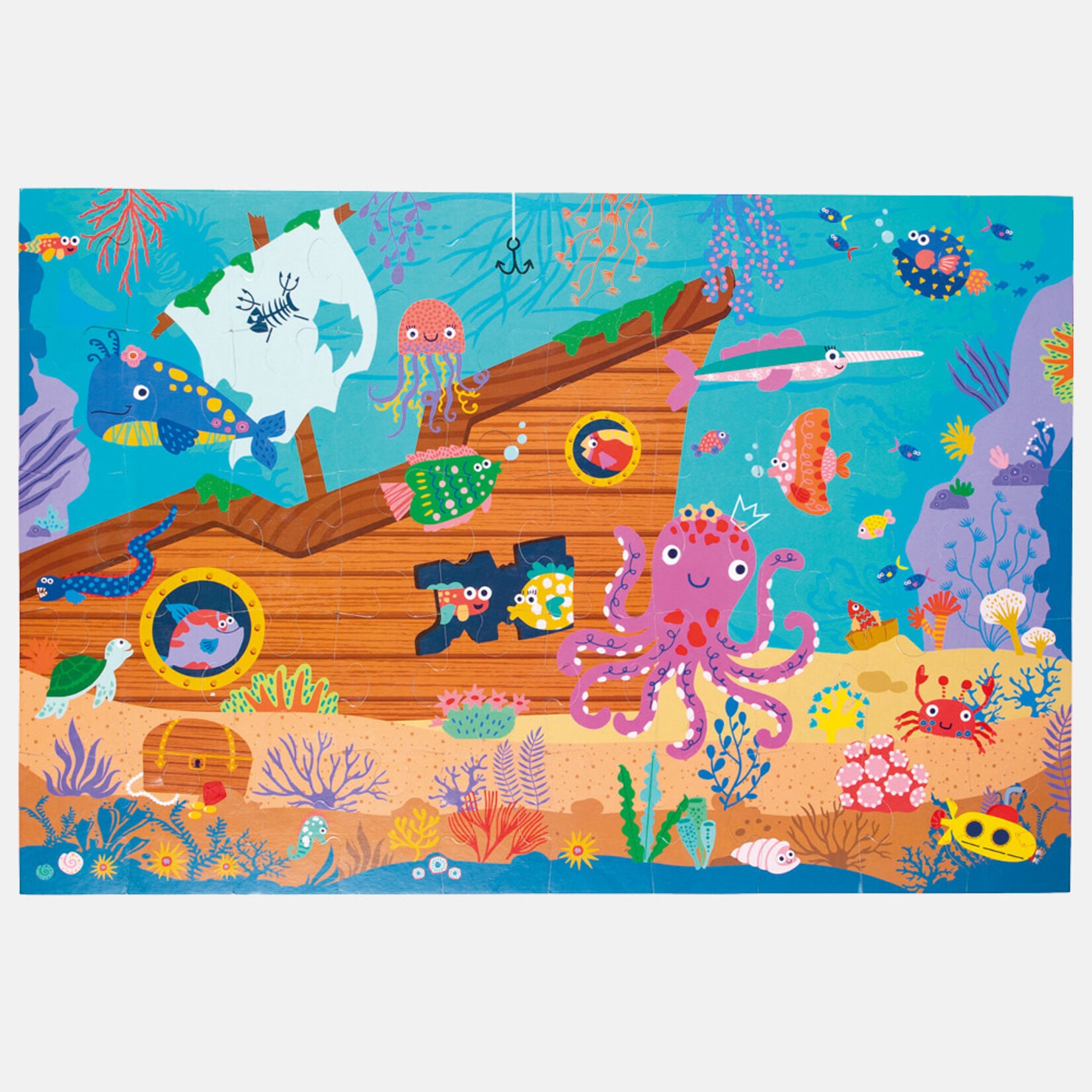 Hey Hugo In the Ocean Double Sided Jigsaw Puzzle - 50 pcs